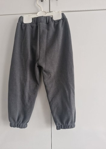 Gri Erkek Çocuk Rahat Kesim Polar Pantolon - Görsel 3