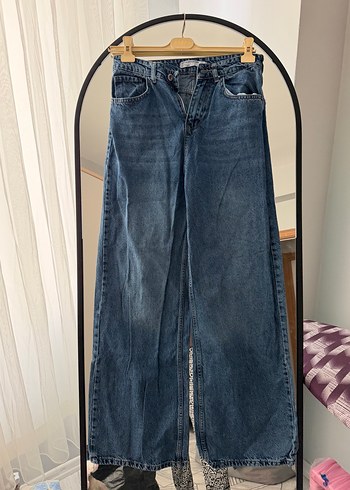 Diğer Genis Paca Mavi Denim Jean 36 38 Beden Uyumlu 52 Kiloda
