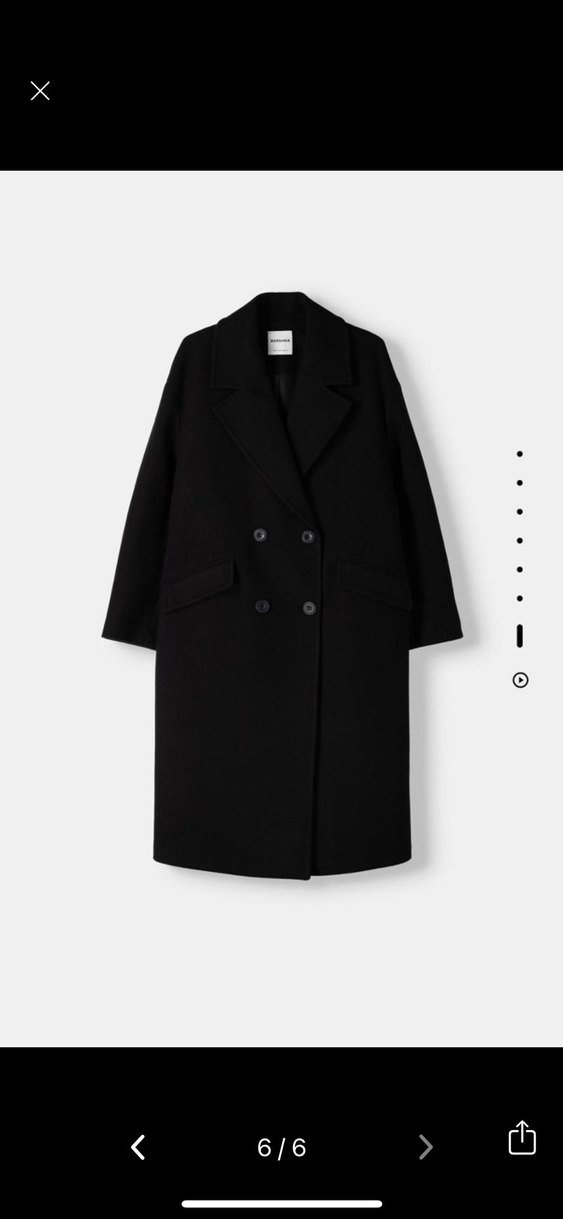 Siyah Oversize Kadın uzun Kaban - Görsel 5