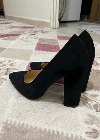 Siyah Süet Kadın Topuklu Stiletto - Görsel 3