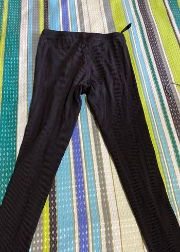 Kadın Siyah Pilili Uzun Tayt - Görsel 2