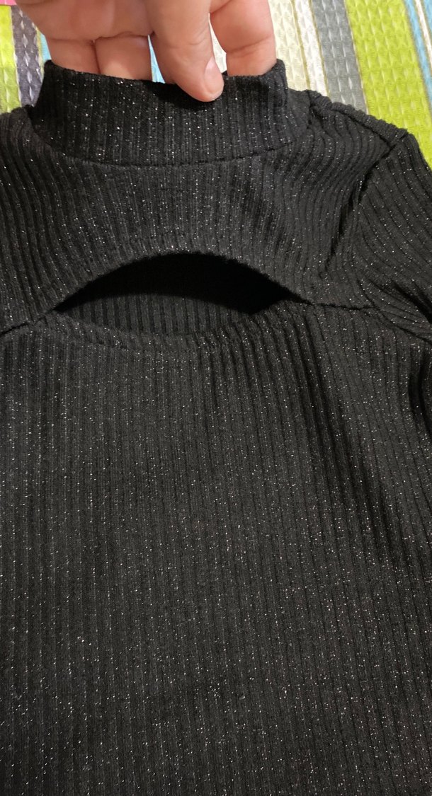 Siyah Örgü Boğazlı Kadın Kazak - Görsel 2