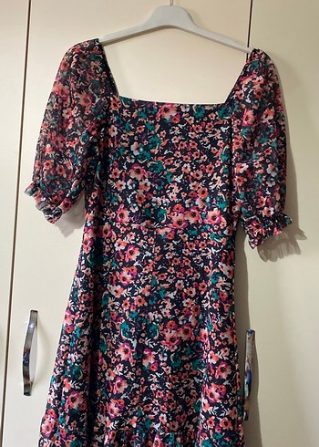 Çiçek Desenli Bohem Mini Elbise - Görsel 2