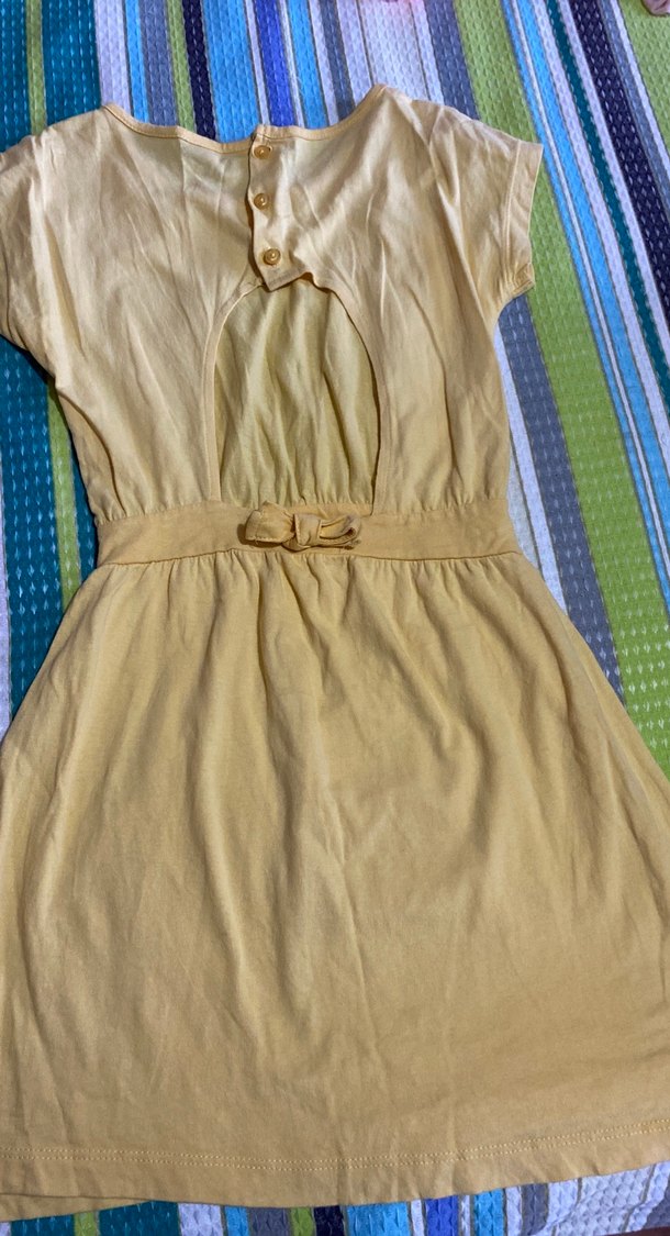 Sarı Kısa Kollu Midi Kadın Elbise - Görsel 2