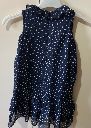 Kız Çocuk Lacivert Fırfırlı Elbise - Görsel 2