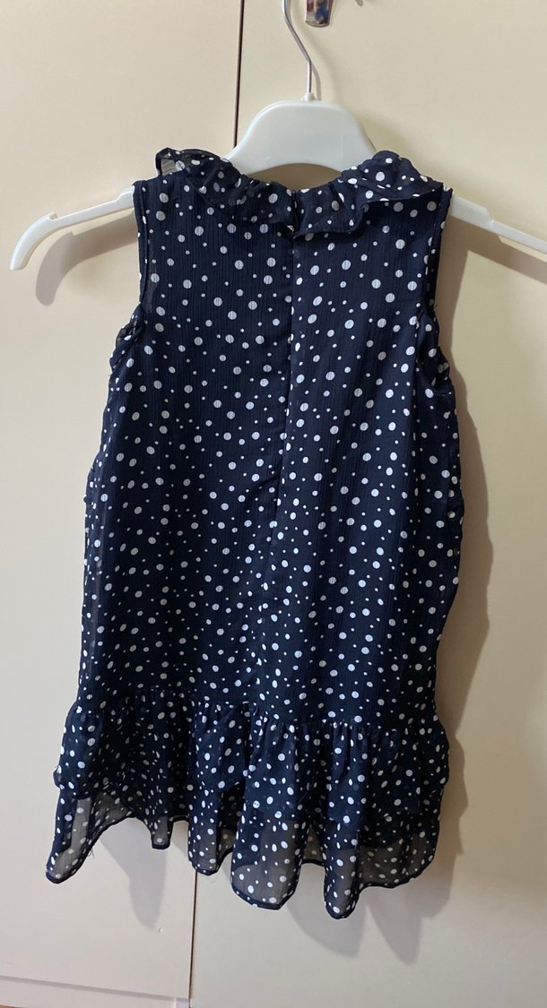 Kız Çocuk Lacivert Fırfırlı Elbise - Görsel 2