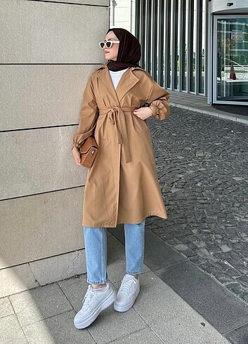 Trenckot tesettür ceket kimono
