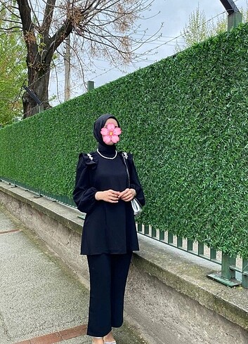 m Beden siyah Renk Tesettür ikili takım pantolon tunik misa desing 