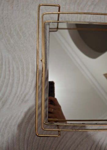 Parlak Altın Renkli Dekoratif Ayna Tepsi - Görsel 3