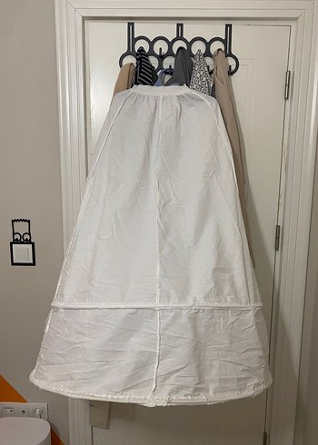 Uzun Kollu Yüksek Yakalı Beyaz  A kesim Gelinlik - Görsel 7