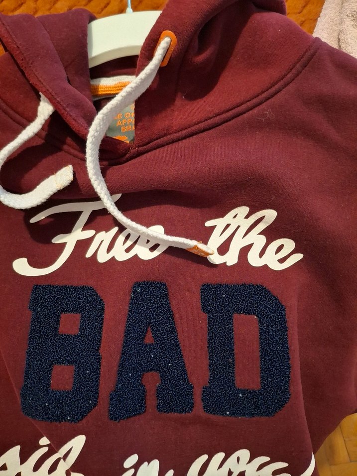 Bordo Kapüşonlu Kadın Sweatshirt - Görsel 3