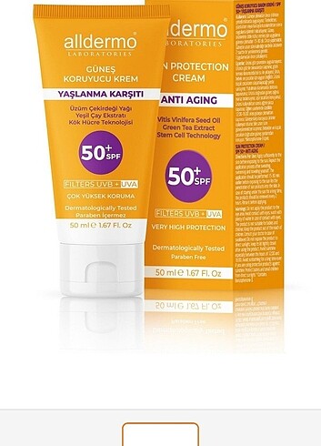 Alldermo 50+spf güneş kremi 