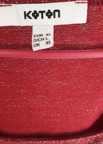 xl Beden kırmızı Renk Simli Bluz