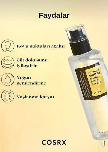 Diğer COSRX Advanced Snail 96 Mucin Power Essence