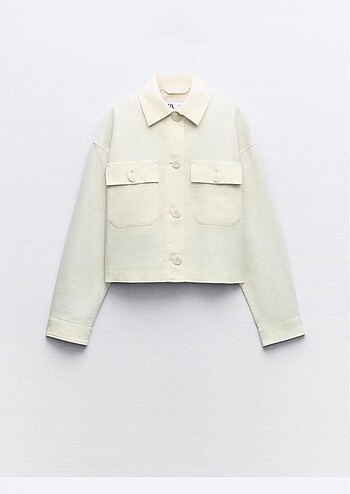 Zara Keten Karışımlı Crop Ceket #yeni