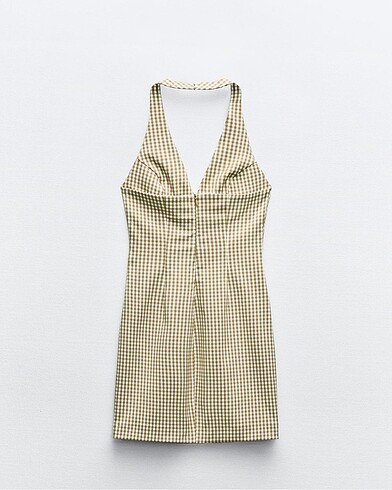 Zara Zara Pötikareli Halter Yaka Elbise #yeni