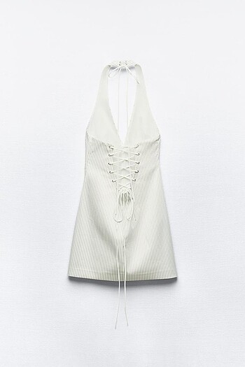 Zara Zara Çizgili Halter Yaka Elbise