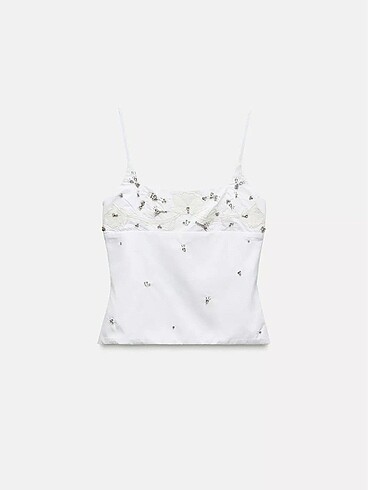 Zara Parlak Taşlı Çiçekli Top