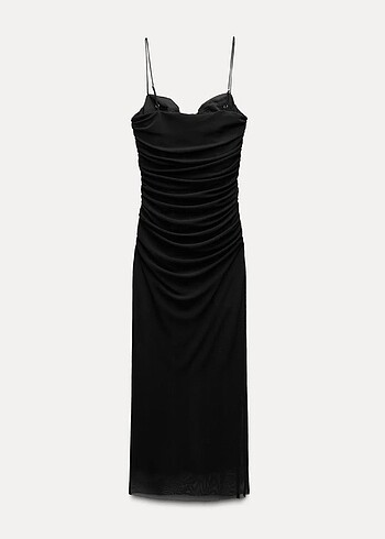 Zara Zara Tül Midi Elbise