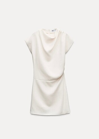 m Beden Zara Kısa Drape Elbise