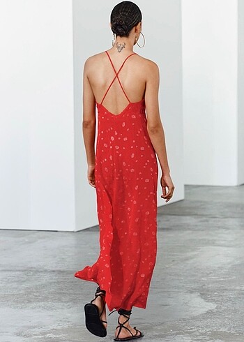 Zara Zara Askılı Midi Elbise