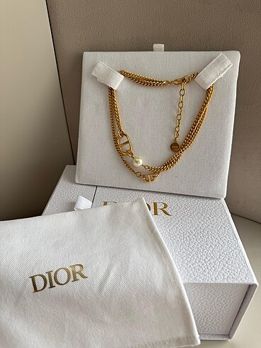 Dior CHRISTIAN DIOR Altın Kaplama Zincir Kolye