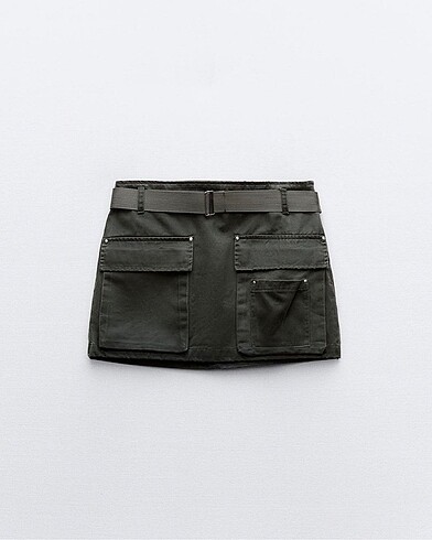 Zara Kemerli Mumlu Mini Etek