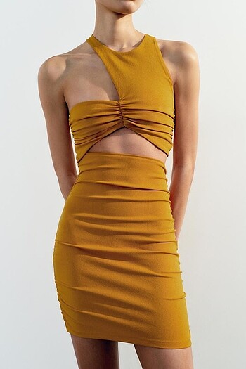 m Beden Zara Cut Out Detaylı Kısa Elbise