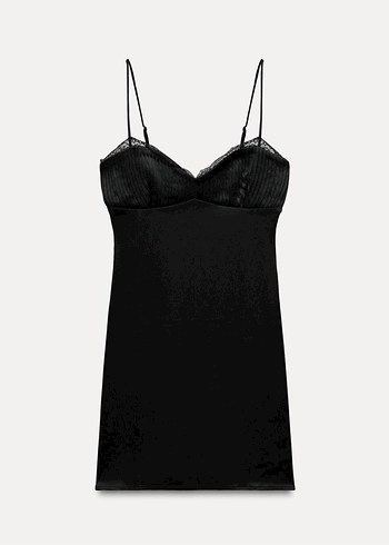 Zara Zara Saten Mini Elbise