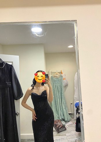 straplez uzun abiye elbise - Görsel 3