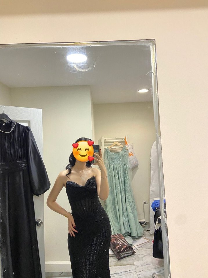 straplez uzun abiye elbise - Görsel 3