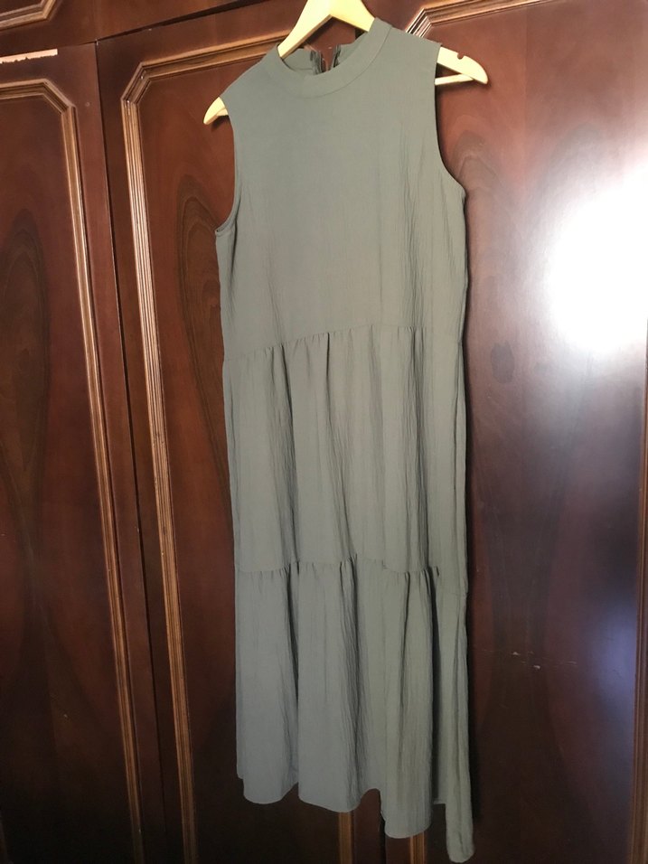 Yeşil Kolsuz Uzun  Elbise - Görsel 2