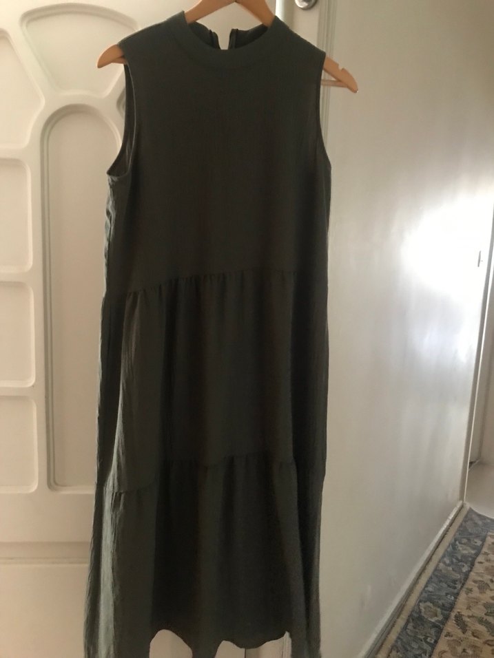 Yeşil Kolsuz Uzun  Elbise - Görsel 3