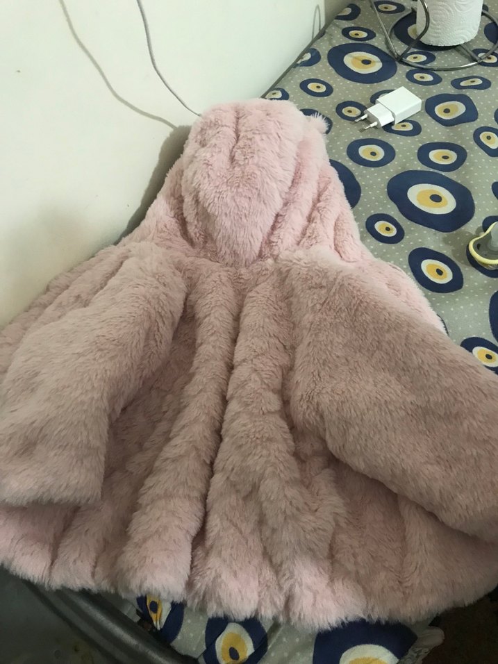 9-12 Ay Bej Baskılı Bebek Önlüğü - Görsel 2