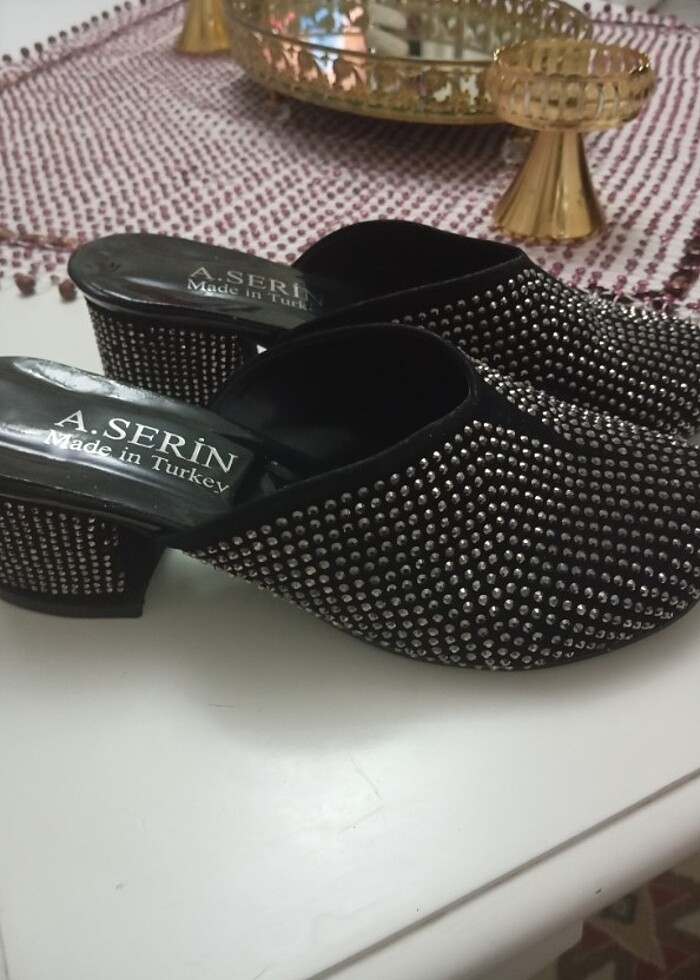 Taşlı terlik hiç giyilmedi  - Görsel 4