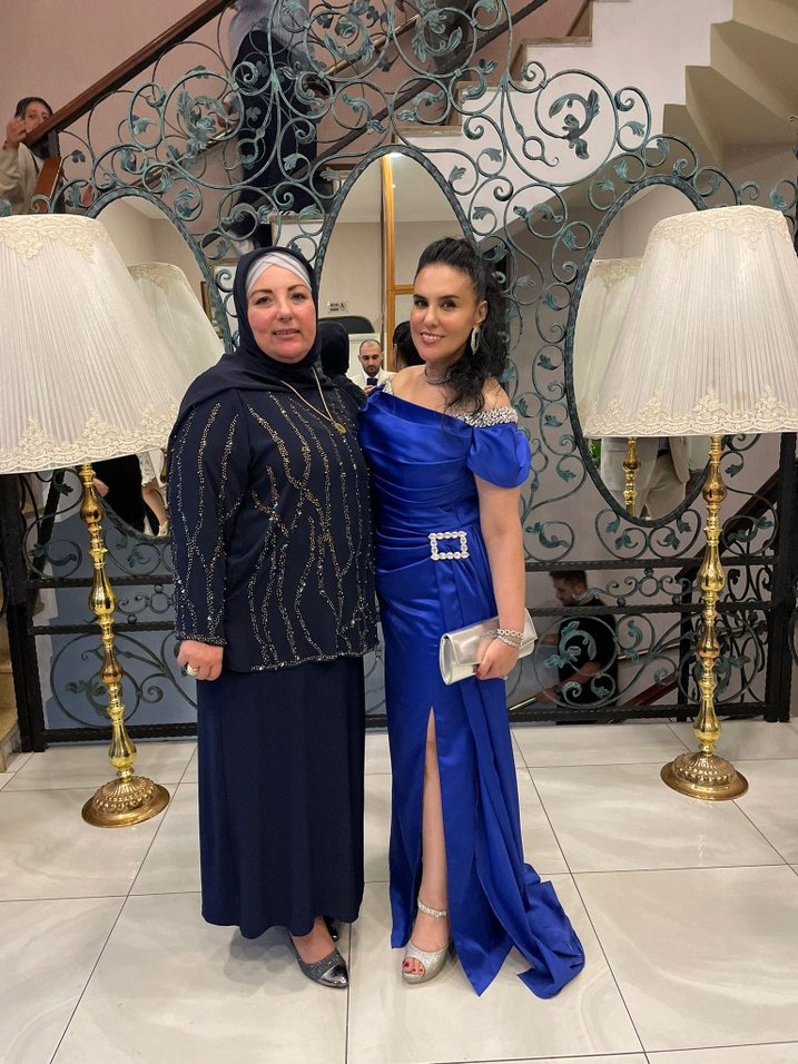 Uzun Mavi kristal taşlı abiye - Görsel 3