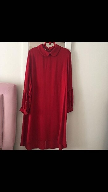 Kırmızı tunik (balon kol)