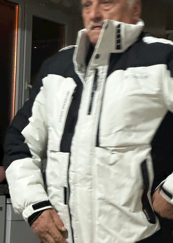 Columbia Fermuarlı Beyaz Siyah Street Style Erkek Mont - Görsel 3