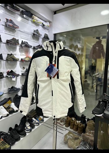 Columbia Fermuarlı Beyaz Siyah Street Style Erkek Mont - Görsel 11