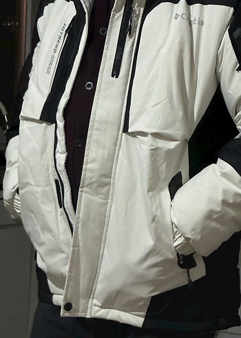 Columbia Fermuarlı Beyaz Siyah Street Style Erkek Mont - Görsel 10