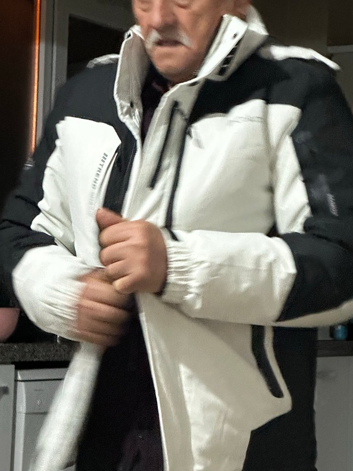 Columbia Fermuarlı Beyaz Siyah Street Style Erkek Mont - Görsel 2