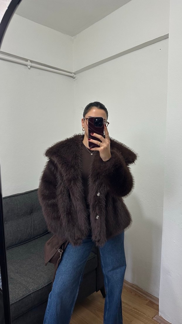 Kahverengi Suni Kürk - Görsel 4