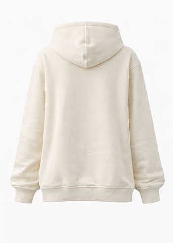 Bej Kapüşonlu Rahat Kesim Sweatshirt - Görsel 2