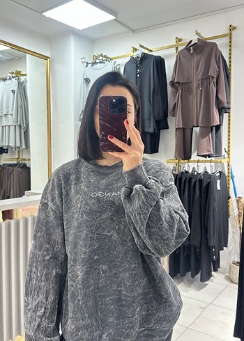 Mango Gri Batik Desenli Kadın Sweatshirt - Görsel 4