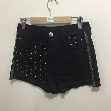 Mini şort taşlı