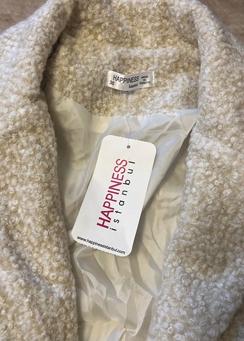 s Beden KadınBeyaz Kapüşonlu Street Wear Kaban