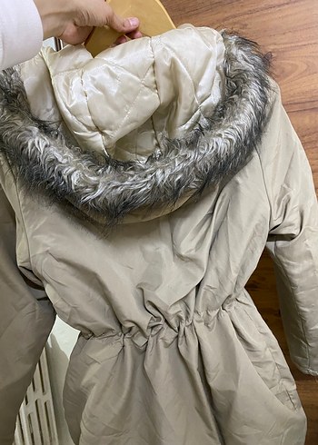American Vintage Bej Tüylü Midi Kadın Mont