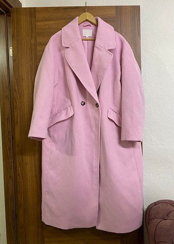 Pudra Renk Oversize Kaban
