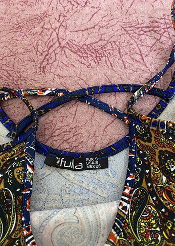 Renkli Desenli Kısa Kadın Tulum - Görsel 3