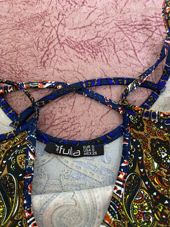 Renkli Desenli Kısa Kadın Tulum - Görsel 3